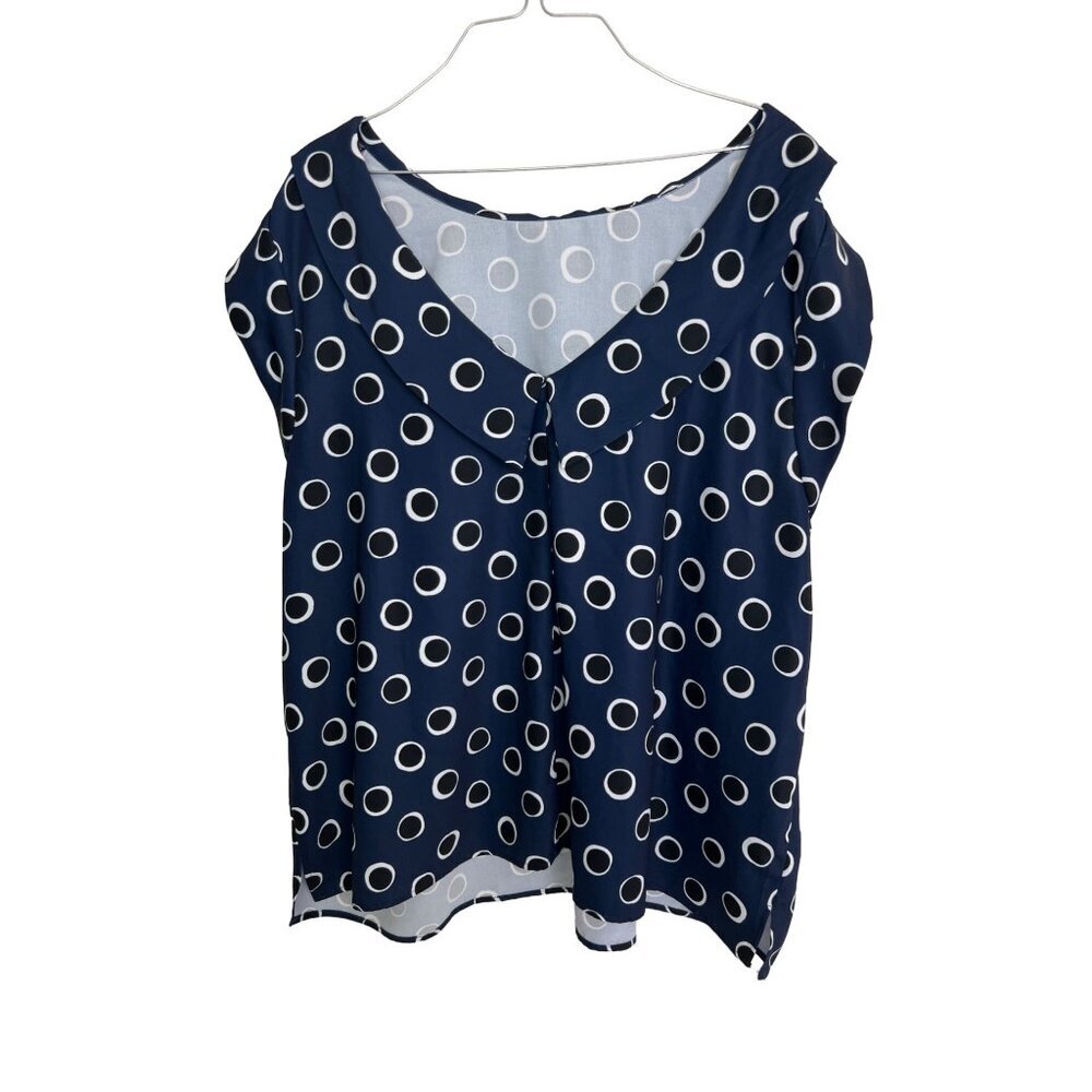 Eloquii Polka Dot V-back Collared Boatneck SZ 22